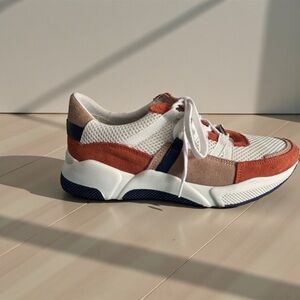 Saint + Sofia Sneakers , like new condition , white,   Blue ,orange suede